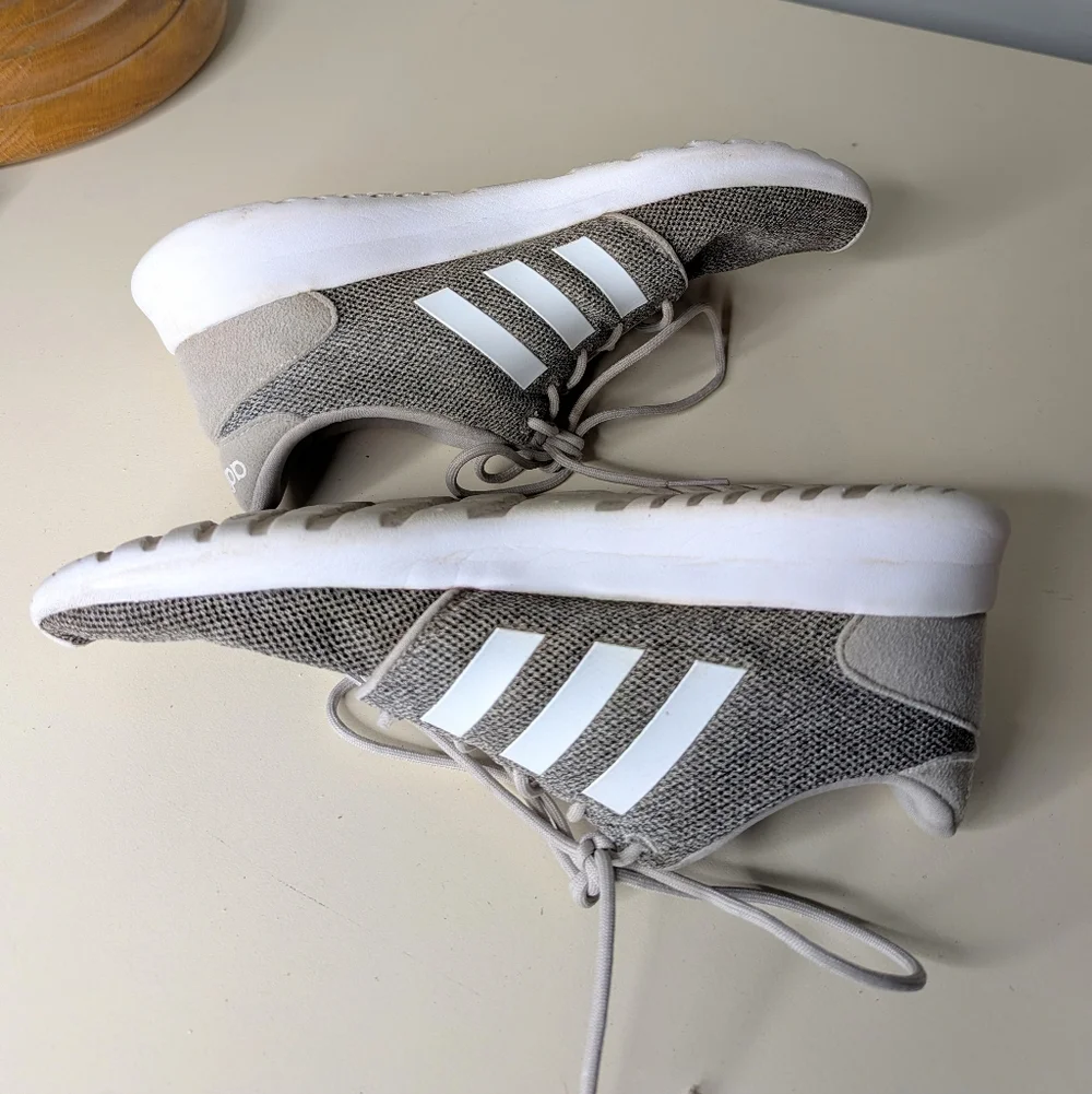 adidas Cloudfoam Gray Fabric Mesh Athletic Shoes Size Women's 8.5